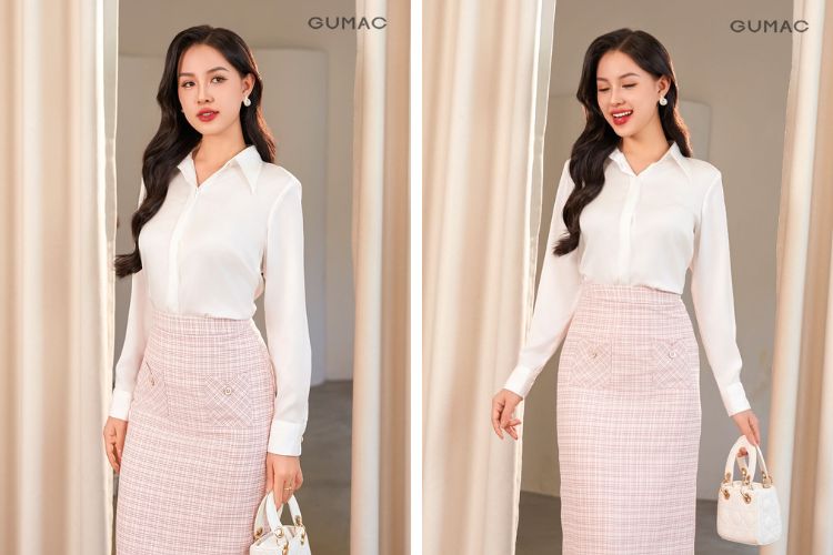 các mẫu áo sơ mi tay dài nữ đẹp
